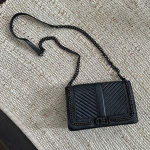 Rebecca Minkoff Chevron Quilted Love Crossbody with Chain Inset